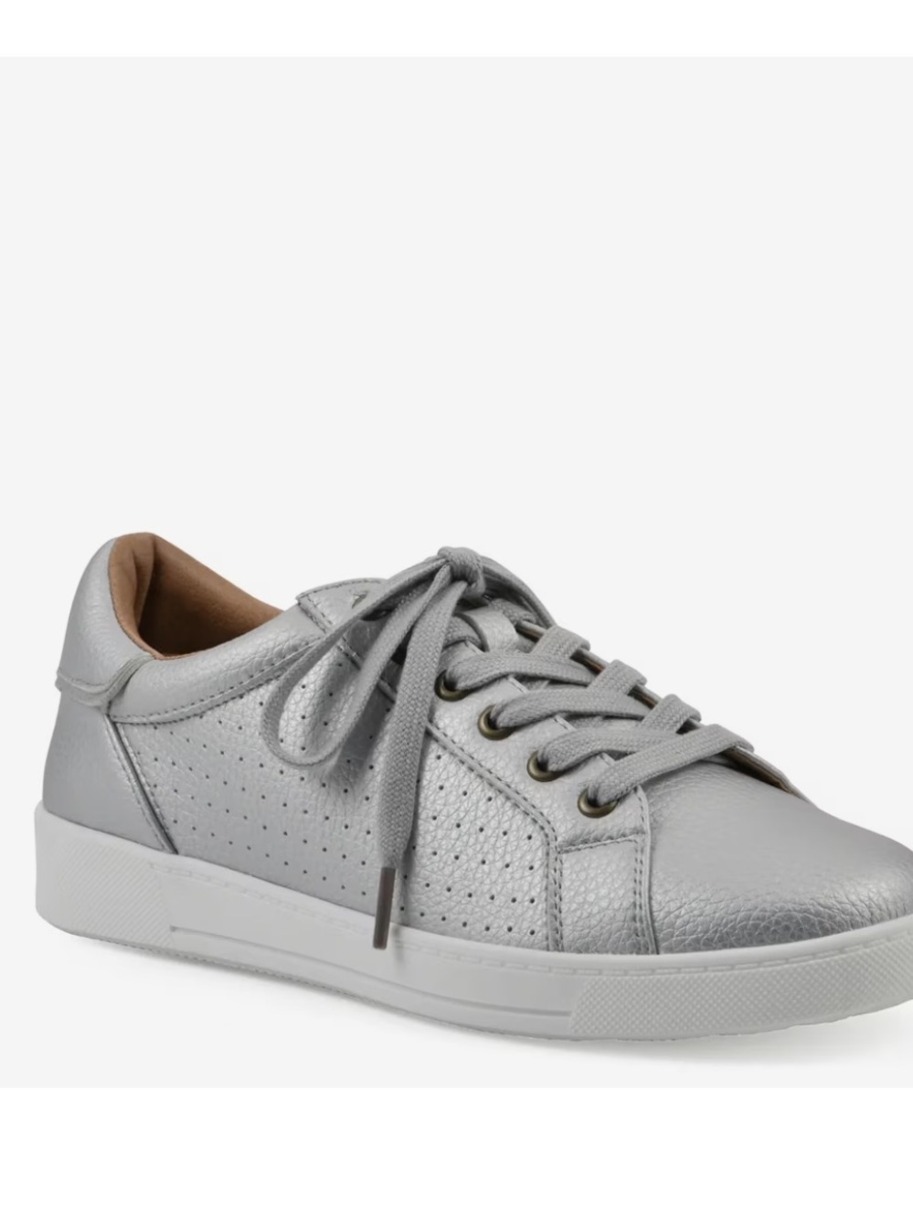 White Mountain Women's Uniform Lace-Up Sneakers Silver Size 9.5 Casual Shoes